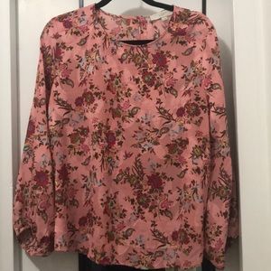 Pink floral blouse